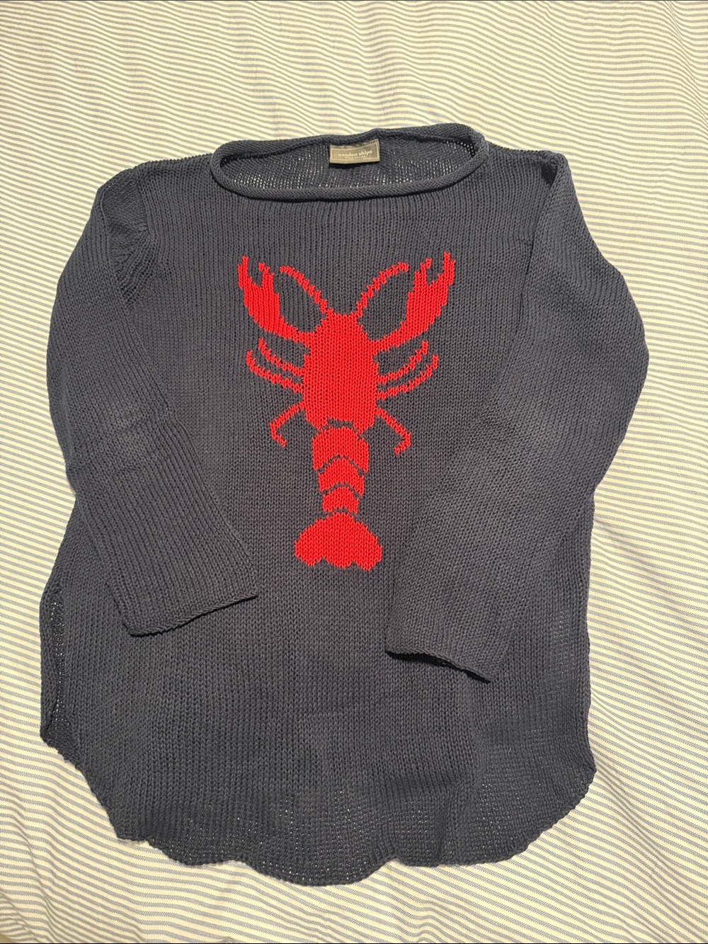 Wooden Ships Navy Knit Crewneck Sweater size M/L